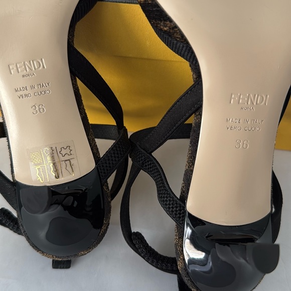 Fendi Colbi 55MM FF Logo Slingback Kitten Heel  Pumps NIB $995 EU36 - Picture 15 of 16